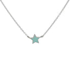 silver star necklace with mint enamel