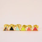 rainbow of enameled triangle studs