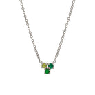 Trio necklace sterling silver with green gemstones