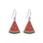 watermelon dangling earrings in sterling silver